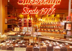 Savor Belgian chocolates