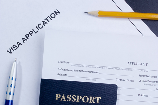 A Visa application form