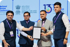 Certificate of appreciation in 
                        Large category Portfolios by
                        Government of India
