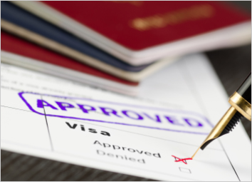 A visa stamp